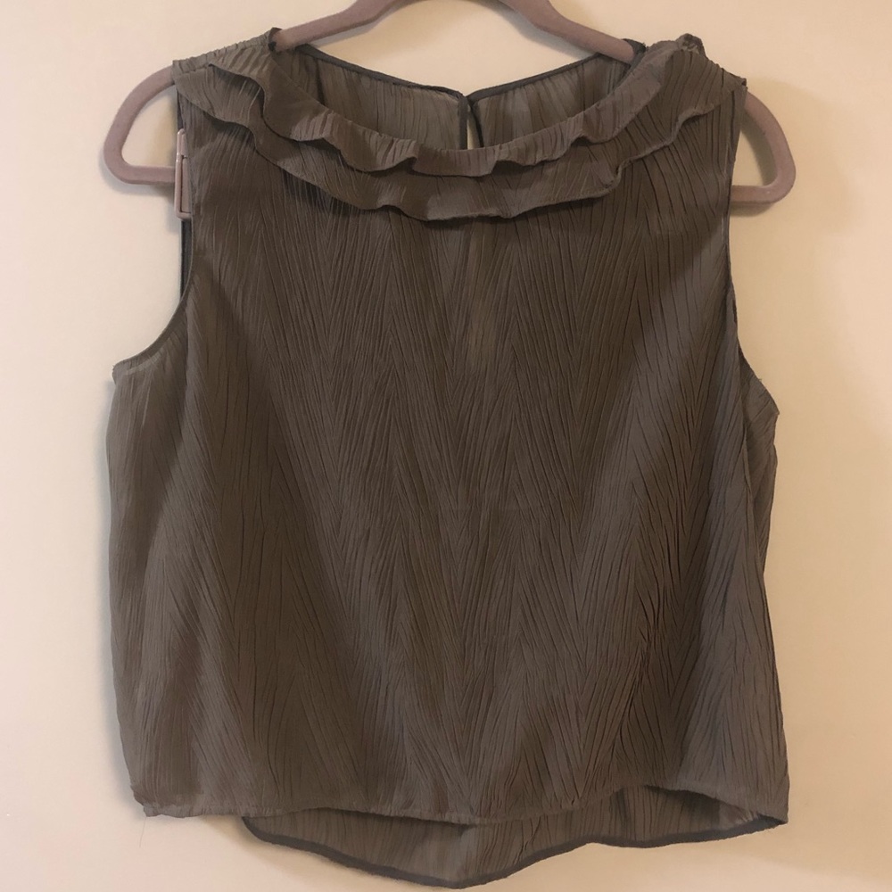 *FLASH SALE* ZARA olive sheer crop tank with ruffles